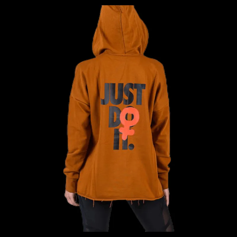 Nike Rebel Slash Fleece Hoodie GRX Brown Brun Best