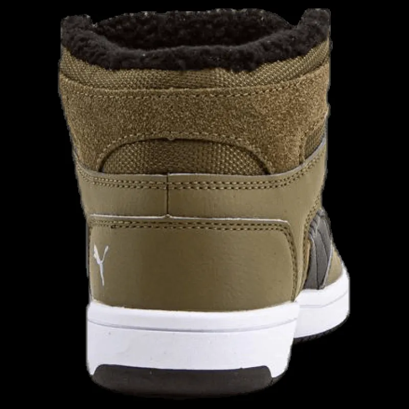 Outlet Puma Rebound Layup Fur SD Junior Green Brun