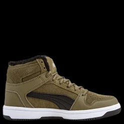 Outlet Puma Rebound Layup Fur SD Junior Green Brun