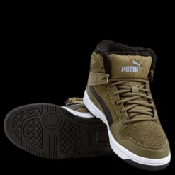 Outlet Puma Rebound Layup Fur SD Junior Green Brun