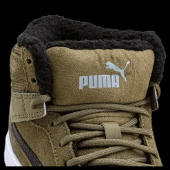 Outlet Puma Rebound Layup Fur SD Junior Green Brun