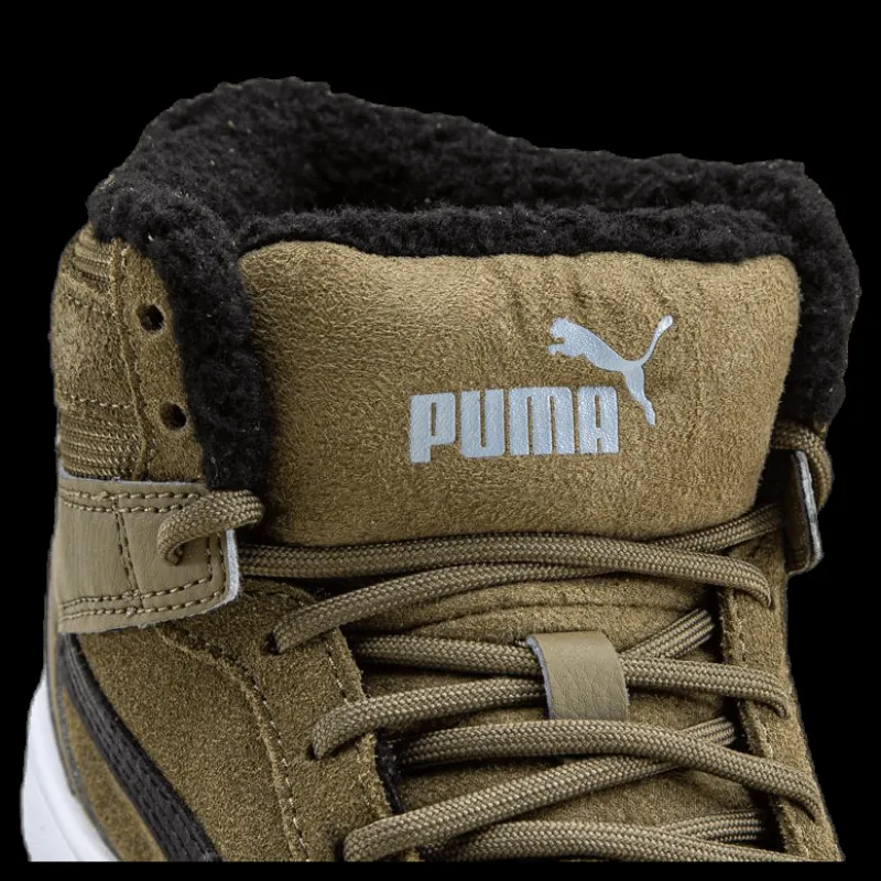 Outlet Puma Rebound Layup Fur SD Junior Green Brun