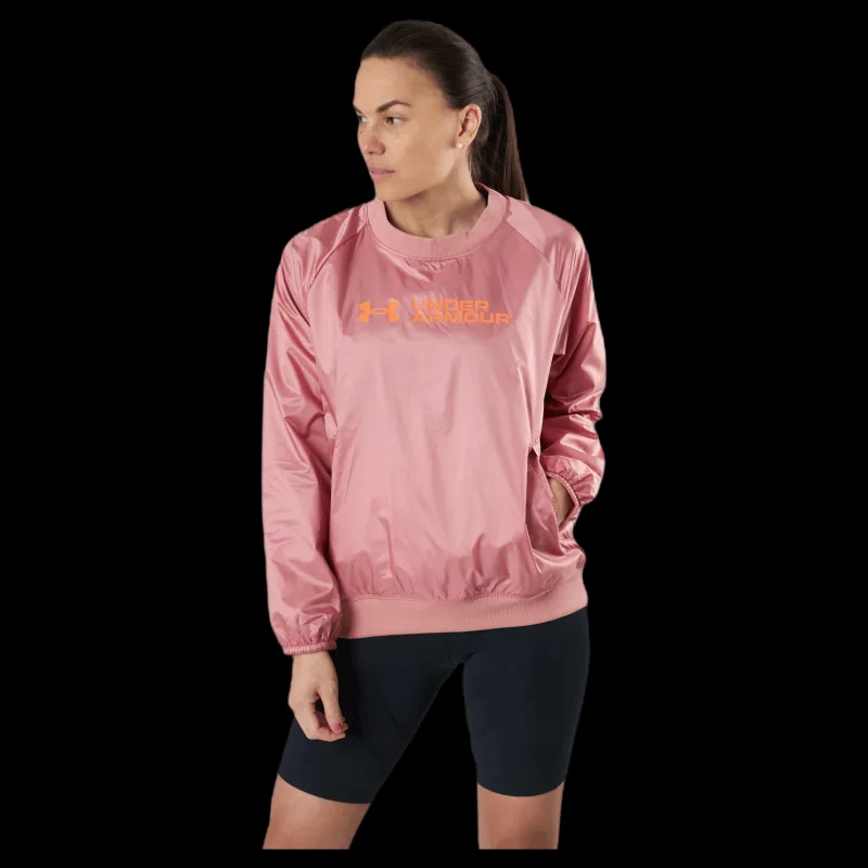 Online Under Armour Recover Woven Shine Crew Pink Rosa
