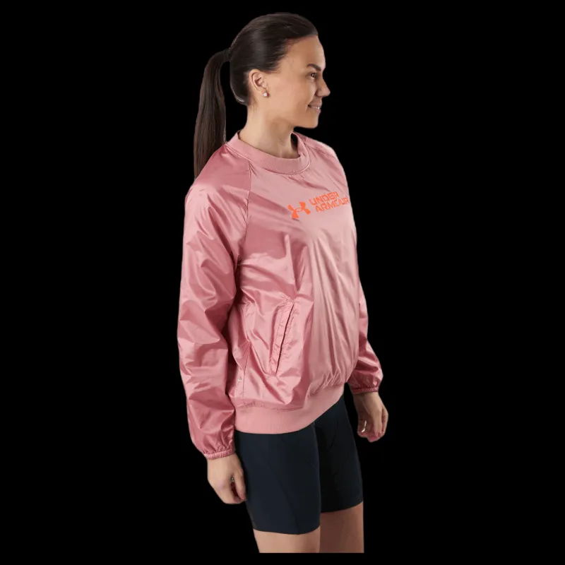 Online Under Armour Recover Woven Shine Crew Pink Rosa
