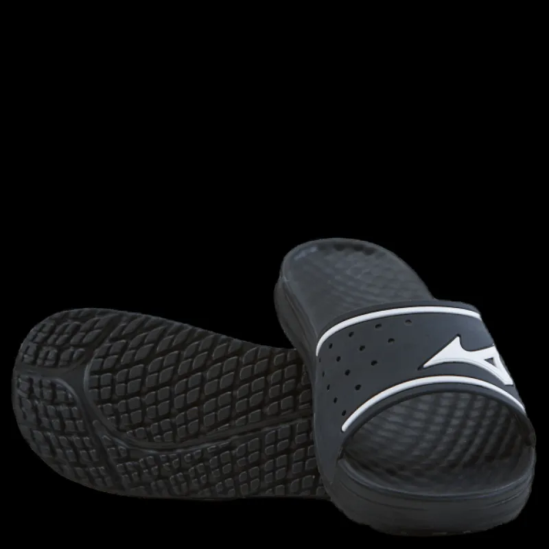 New Mizuno Relax Slide 2 Black / White Svart