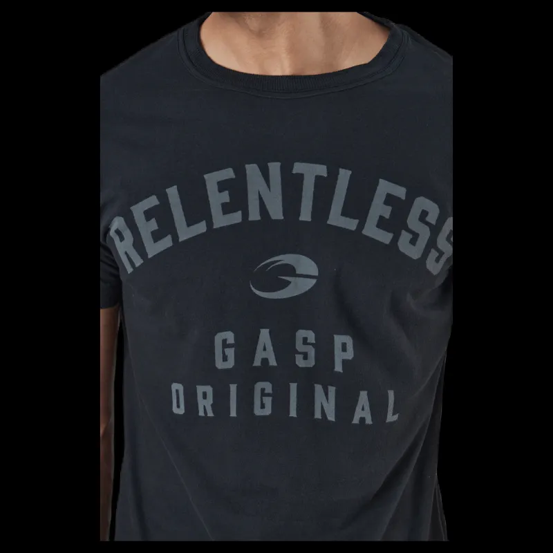 Sale GASP Relentless Skull Tee Washed Black Svart
