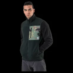 Hot ColourWear Retro Pile Jacket Green Svart