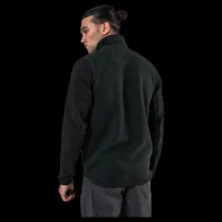Hot ColourWear Retro Pile Jacket Green Svart