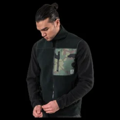 Hot ColourWear Retro Pile Jacket Green Svart