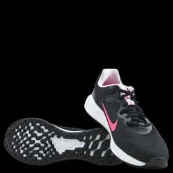 Nike Revolution 6 Big Kids' Road Running Shoes BLACK/HYPER PINK-PINK FOAM Svart New