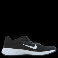 Nike Revolution 6 FlyEase Big Kids' Easy On/Off Road Running Shoes BLACK/WHITE-DK SMOKE GREY Svart New