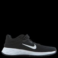 Nike Revolution 6 FlyEase Little Kids' Shoe BLACK/WHITE-DK SMOKE GREY Svart
