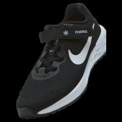 Nike Revolution 6 FlyEase Little Kids' Shoe BLACK/WHITE-DK SMOKE GREY Svart