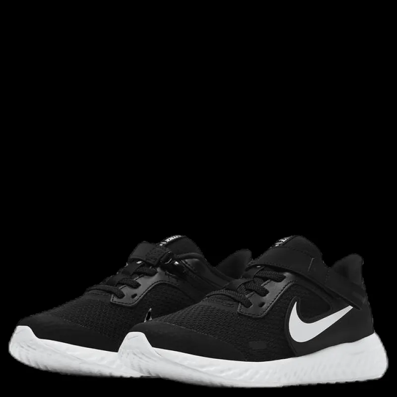 Nike Revolution 5 Flyease PS White/Black Svart Discount