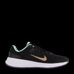 Nike Revolution 6 GS Big kids Black/mtlc Red Bronze-mint Foa Svart Clearance