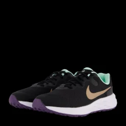 Nike Revolution 6 GS Big kids Black/mtlc Red Bronze-mint Foa Svart Clearance
