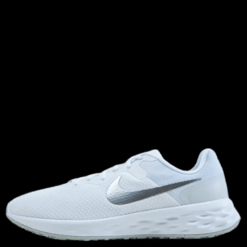 Clearance Nike Revolution 6 Next Nature Women's Road Running Shoes WHITE/METALLIC SILVER-PURE PLATINUM Vit