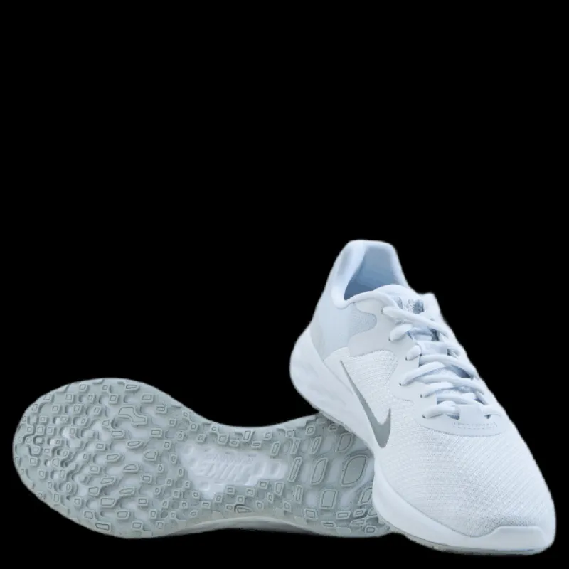Clearance Nike Revolution 6 Next Nature Women's Road Running Shoes WHITE/METALLIC SILVER-PURE PLATINUM Vit