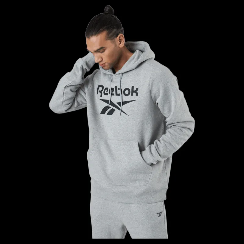 Reebok Ri Flc Oth Bl Hoodie Mgreyh/black Grå Online