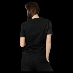 Clearance Pieces Ria Ss Fold Up Solid Tee Black Svart