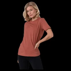 Discount Pieces Ria Ss Fold Up Solid Tee Brown Brun