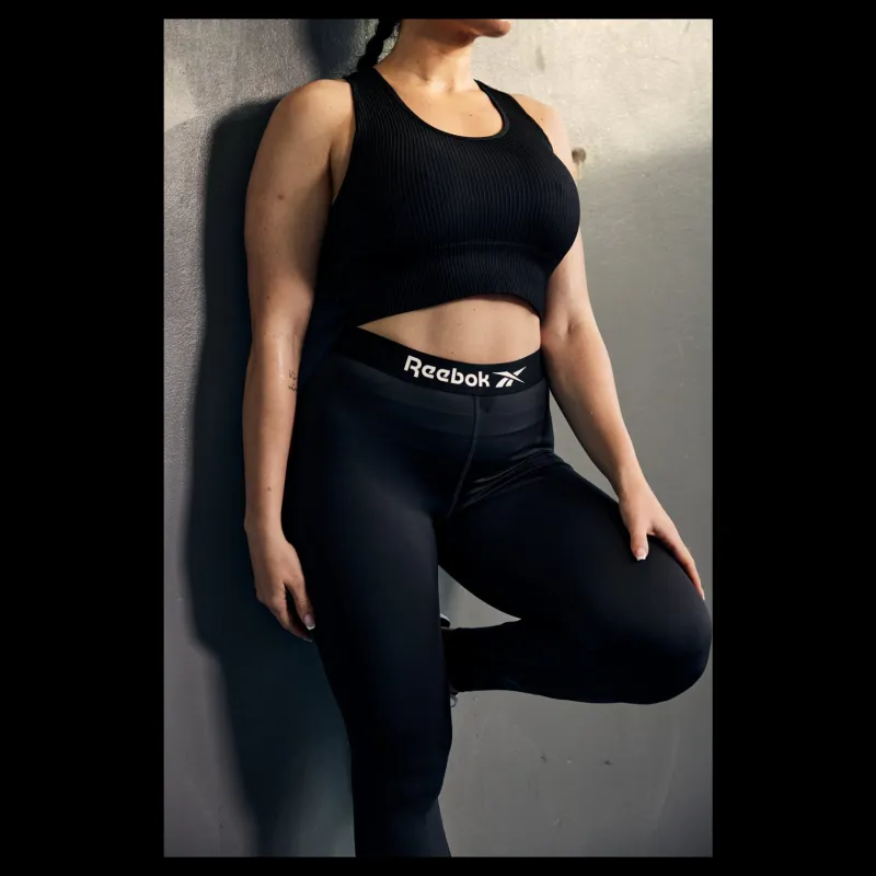 BLACC Rib Seamless Crop Top Black Svart