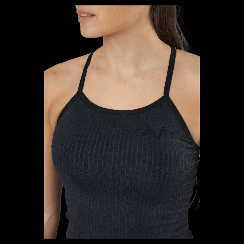 Gavelo Ribbed Black Sand Melange Seam Black Svart Sale