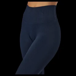 Famme Ribbed Seamless Tights Navy Blue Blå Online