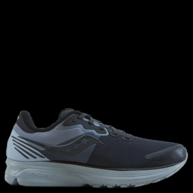 Saucony Ride 14 Runshield Black/gravel Blå New