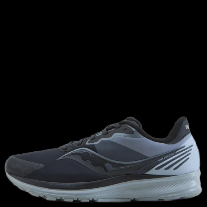 New Saucony Ride 14 Runshield Black/gravel Blå