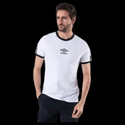 New Umbro Ringer Taped Logo Tee White Vit