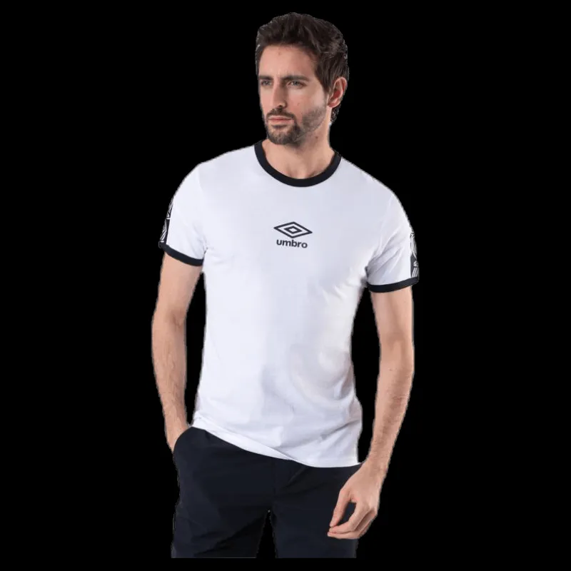 New Umbro Ringer Taped Logo Tee White Vit