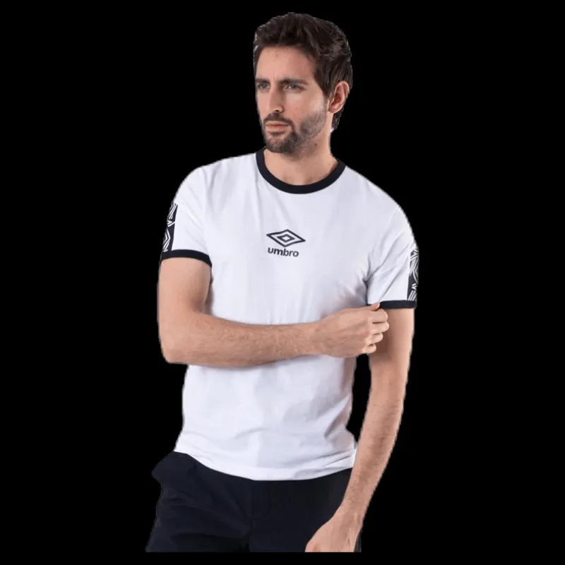 New Umbro Ringer Taped Logo Tee White Vit