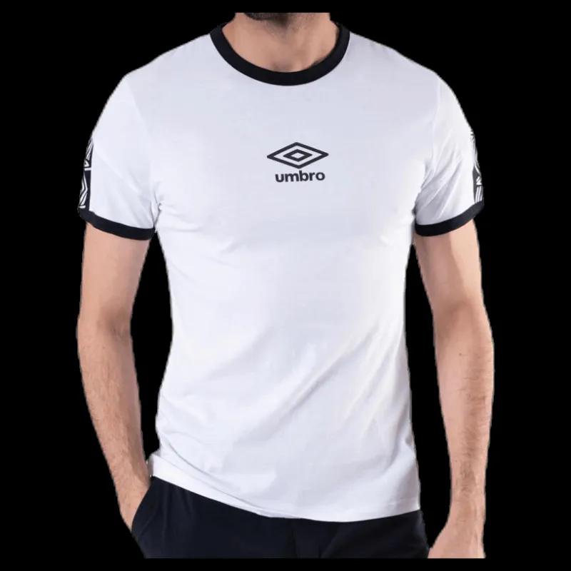 New Umbro Ringer Taped Logo Tee White Vit
