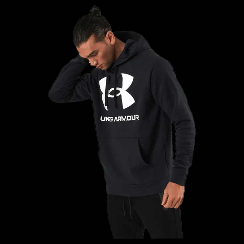 New Under Armour Rival Fleece Big Logo HD Black Svart