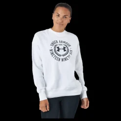 Under Armour Rival Fleece Crest Grp Crew White Vit Hot
