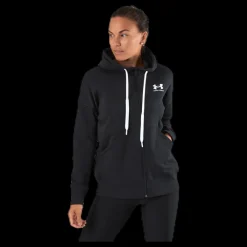 New Under Armour Rival Fleece Fz Hoodie Black Svart