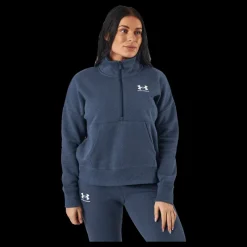New Under Armour Rival Fleece Hz Downpour Gray Blå