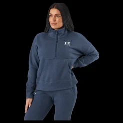 New Under Armour Rival Fleece Hz Downpour Gray Blå