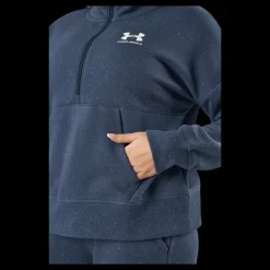 New Under Armour Rival Fleece Hz Downpour Gray Blå