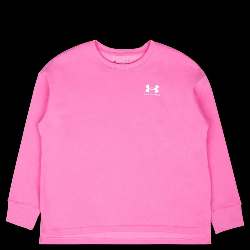 Under Armour Rival Fleece Oversize Crew Pink Edge Rosa Sale