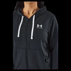 Under Armour Rival Terry Fz Hoodie Black Svart Sale