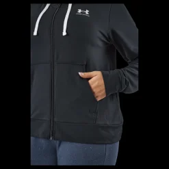Under Armour Rival Terry Fz Hoodie Black Svart Sale