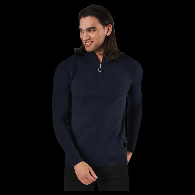 Jack & Jones Roy Knit High Neck Zip Navy Blazer Blå