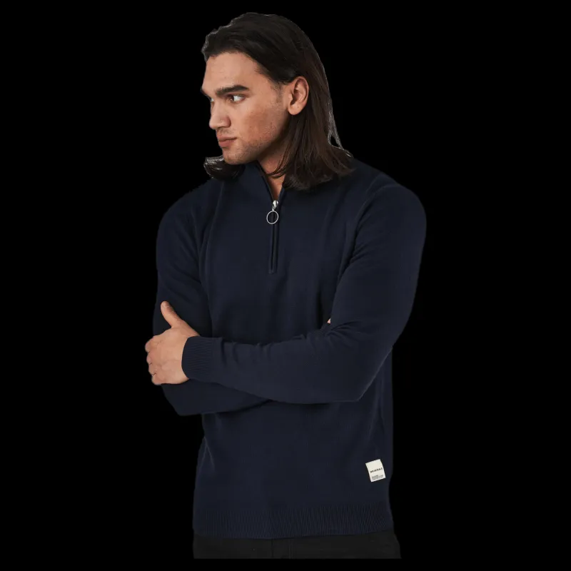 Jack & Jones Roy Knit High Neck Zip Navy Blazer Blå