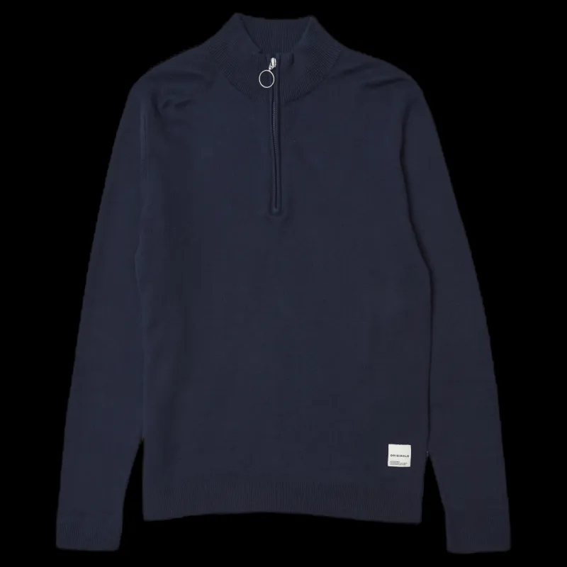 Jack & Jones Roy Knit High Neck Zip Navy Blazer Blå