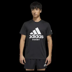 New adidas Rugby Logo Tee Black Svart