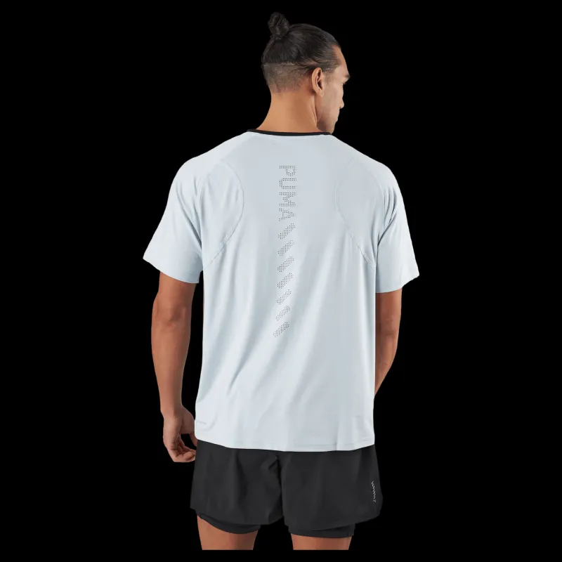 Puma Run Cloudspun Ss Tee Platinum Gray Blå Outlet