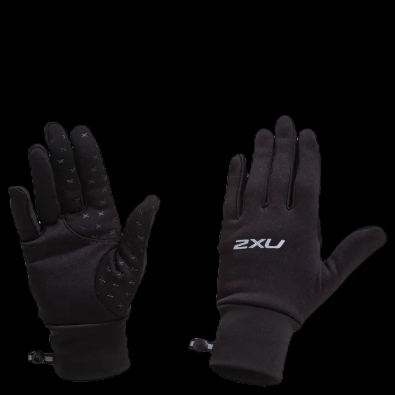 Clearance 2XU Run Glove Black/Silver Svart och Silver