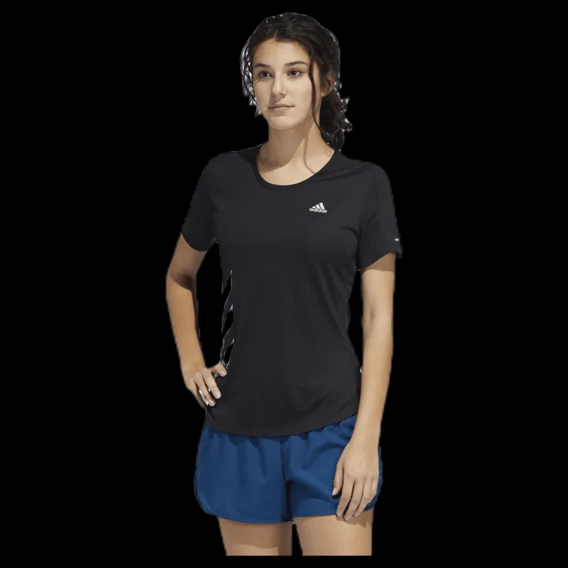 New adidas Run It Tee 3S Black Svart